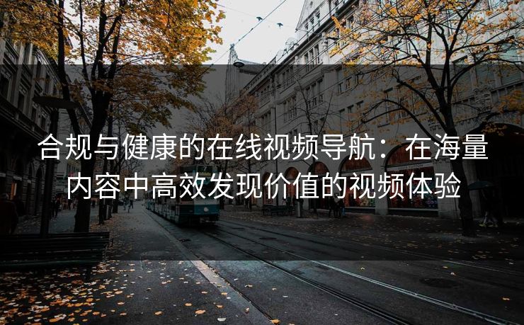 合规与健康的在线视频导航：在海量内容中高效发现价值的视频体验