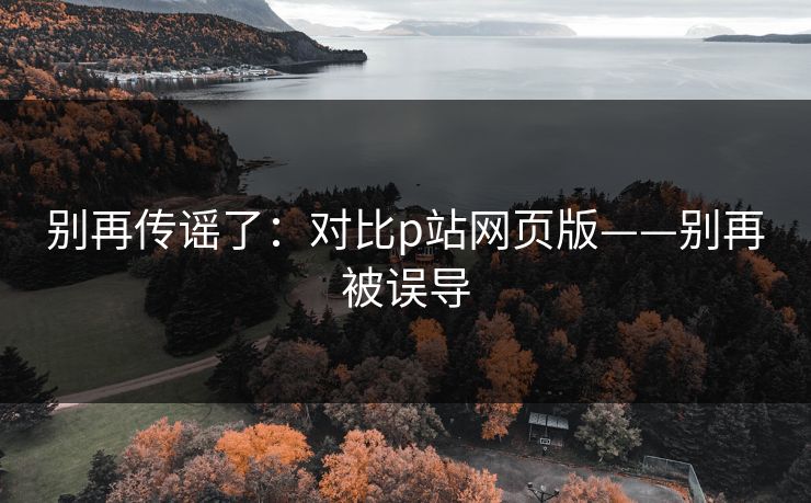 别再传谣了:对比p站网页版——别再被误导